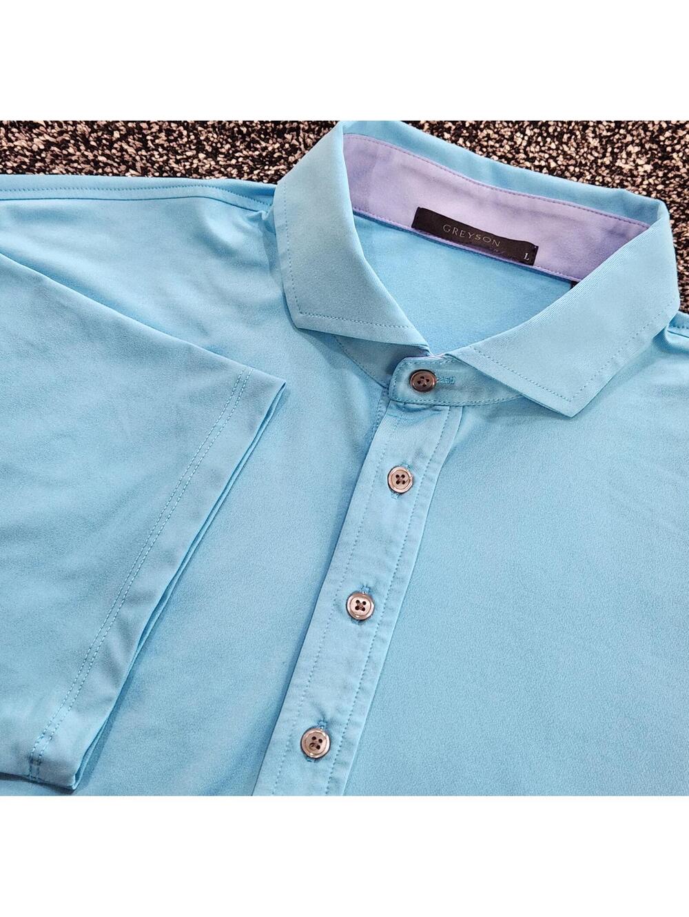 Greyson Polo Shirt Mens Large Blue Short Sleeve Preppy Collared Tennis Golf Top